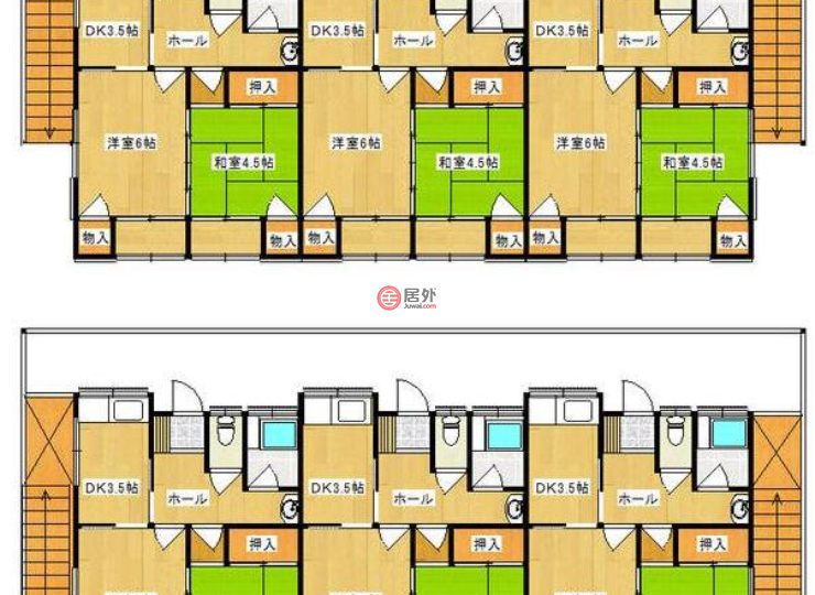 日本胜浦市12卧6卫曾经整修过的公寓